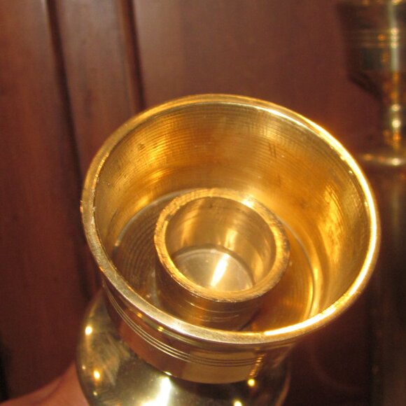 Vintage Solid Brass Candlestick Set of 2 - Picture 2 of 4